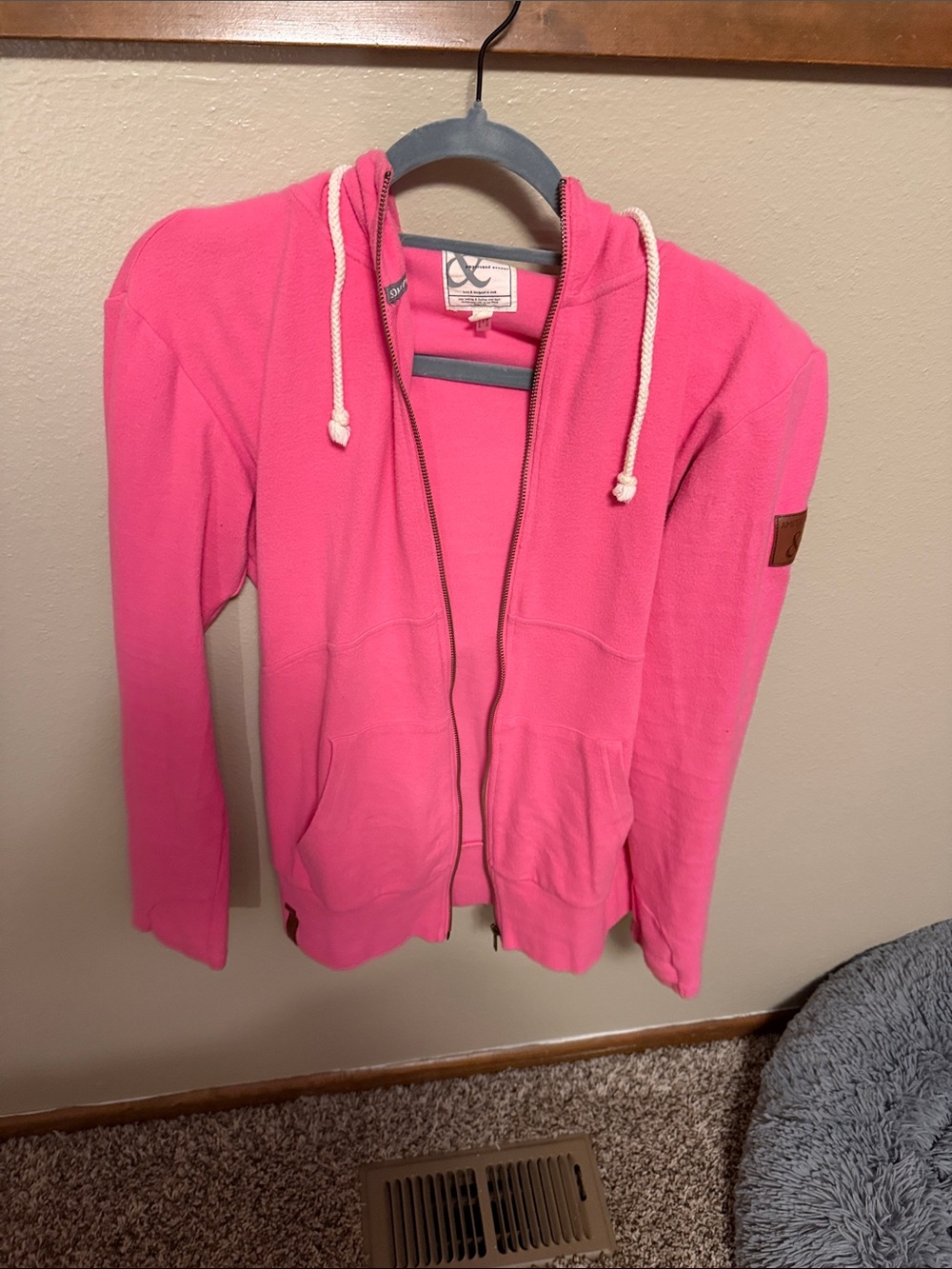 AMPERSAND AVE Pink Zip-Up Hoodie with Drawstrings